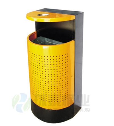 半圓靠墻式?jīng)_孔鋼制垃圾桶