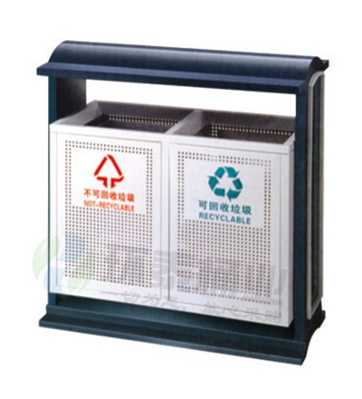 戶外分類沖孔鋼制垃圾筒