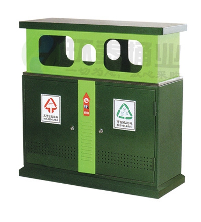 方形分類鋼制沖孔垃圾桶