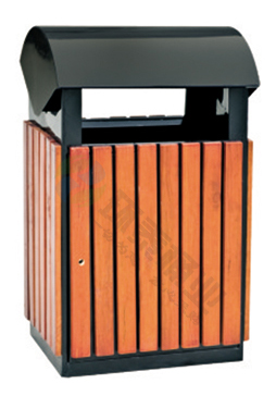 戶外鋼制防腐木垃圾桶