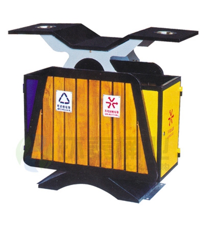 翼型木條分類果皮箱