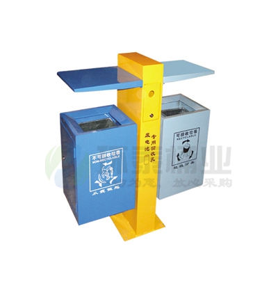 帶蓋頂投口鋼制分類果皮箱