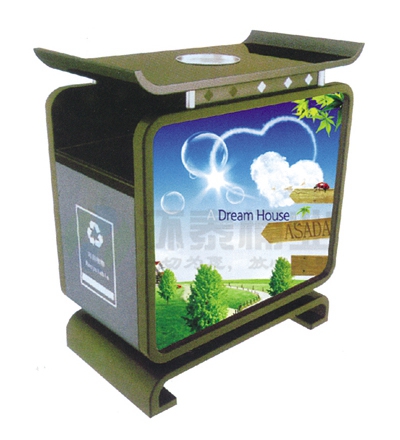 鋼制分類廣告垃圾筒