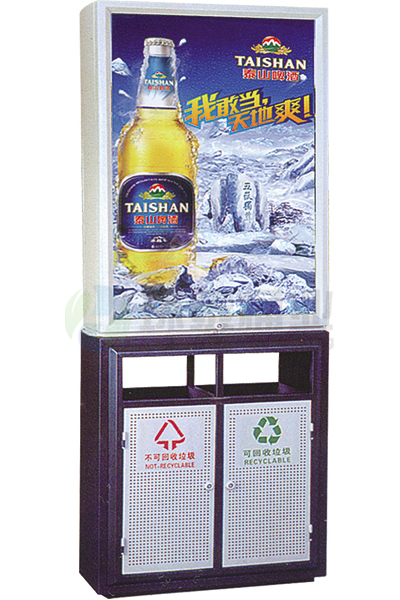 鋼制分類廣告燈箱垃圾桶