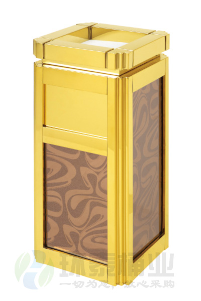 3D玻璃海棠角座地垃圾桶