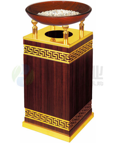 包鉆鈦金玻璃蓋垃圾桶