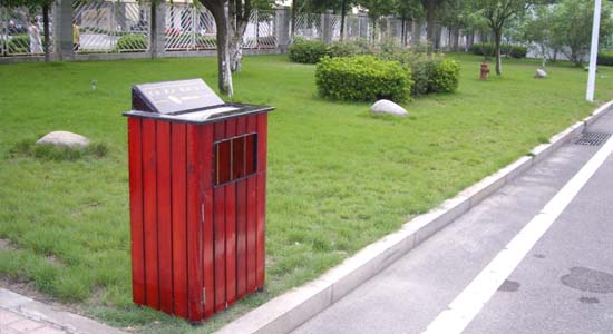 鋼木垃圾箱圖片