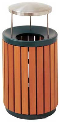 公園景區(qū)綠化帶專用鋼木垃圾桶