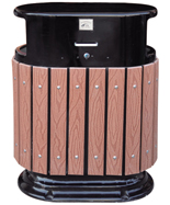 仿鋼木造型玻璃鋼垃圾桶HT-BLG2260