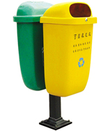 戶外雙色玻璃鋼分類垃圾桶HT-BLG2340