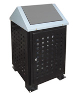 黑色鋼制沖孔垃圾箱HT-HT-GZ5150