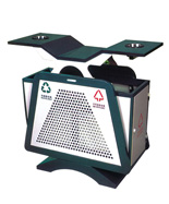 戶外雙翼沖孔分類鋼制垃圾桶HT-GZ5220