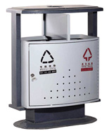 雙側(cè)投口坐地方形沖孔垃圾桶HT-GZ5440