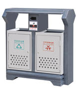 側(cè)投口沖樁孔鋼制分類果皮箱HT-GZ5560