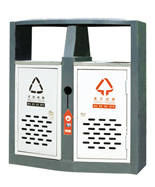 帶電池盒分類沖孔鋼制垃圾筒HT-GZ5570