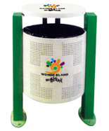 單投口戶外沖孔垃圾桶HT-GZ5590