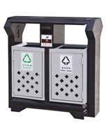 沖孔弧形分類鋼制垃圾桶HT-GZ5610