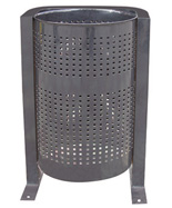 黑色圓形沖孔鋼制垃圾箱HT-GZ5800