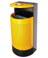 半圓靠墻式?jīng)_孔鋼制垃圾桶HT-GZ5890