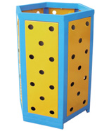 六邊形鋼制沖孔垃圾桶HT-GZ5920