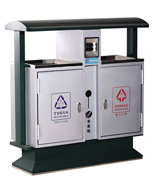 不銹鋼包邊沖孔分類鋼制果皮筒HT-GZ4030