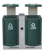 雙煙灰缸分類鋼制沖孔垃圾箱HT-GZ4040