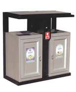 座地式雙開門鋼制分類垃圾桶HT-GZ4050