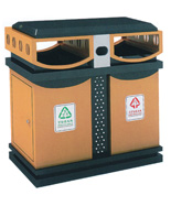 橙色鋼制沖孔分類垃圾桶HT-GZ4060