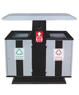 頂投口方形鋼制分類垃圾筒HT-GZ4070