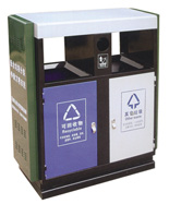 雙色戶外分類鋼制垃圾桶HT-GZ4120