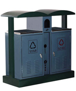 戶外鋼制拱形分類垃圾桶HT-GZ4140