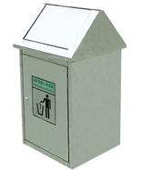 推蓋式山角頂蓋不銹鋼垃圾桶HT-BXG4210