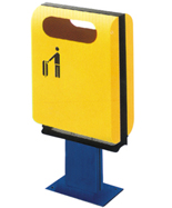 黃色座地式鋼制垃圾桶HT-GZ4270