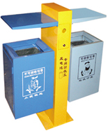 帶蓋頂投口鋼制分類果皮箱HT-GZ4440