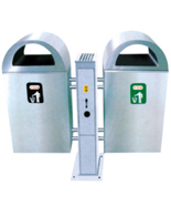 拱形蓋分類鋼制垃圾桶HT-GZ4450