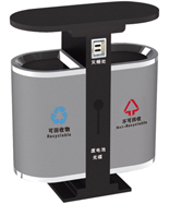 圓形戶外鋼制分類果皮箱HT-GZ4520