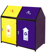 雙色戶外鋼板垃圾筒HT-GZ4700