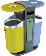 雙色分類鋼板垃圾桶HT-GZ4710