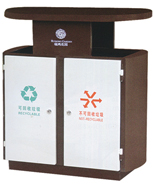 棕色分類鋼板垃圾箱HT-GZ4760