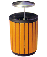 圓柱形鋼木果皮箱HT-GM6330