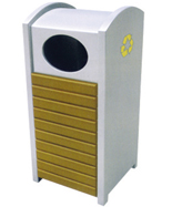 側面投口鋼木垃圾桶HT-GM6660