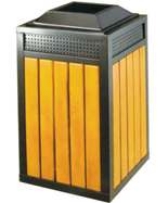 鋼制防腐木果皮箱HT-GM6710