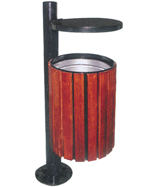 鋼制木條戶外垃圾箱HT-GM6770