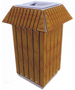 木條單桶上投口鋼木垃圾桶HT-GM6800