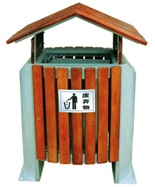 戶外鋼木垃圾桶HT-GM6820