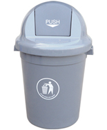 110L灰色推蓋塑料垃圾桶HT-SL3240